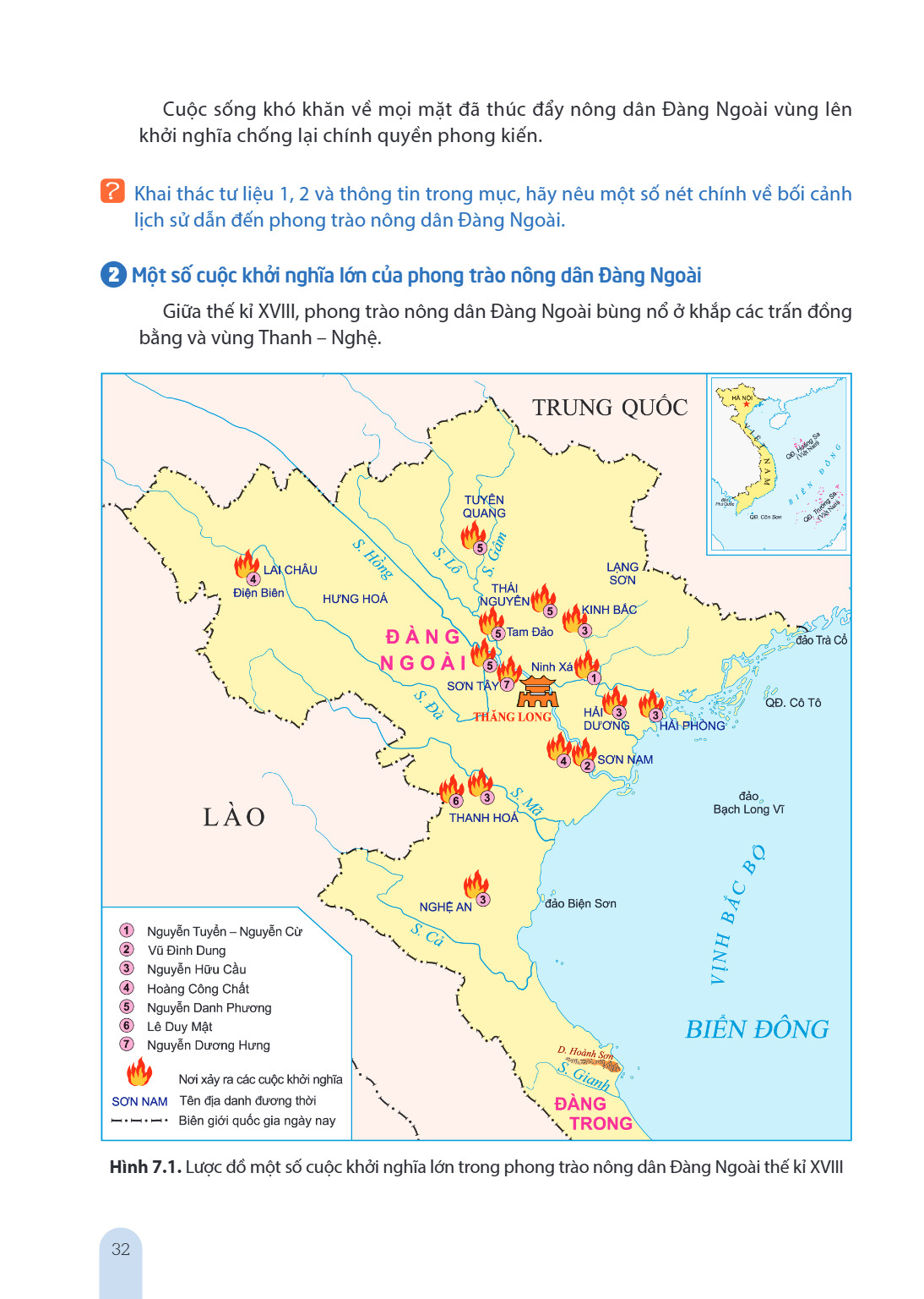 Cuộc sống khó khăn về mọi mặt đã thúc đẩy nông dân Đàng Ngoài vùng lên khởi nghĩa chống lại chính quyền phong kiến. Khai thác tư liệu 1, 2 và thông tin trong mụ