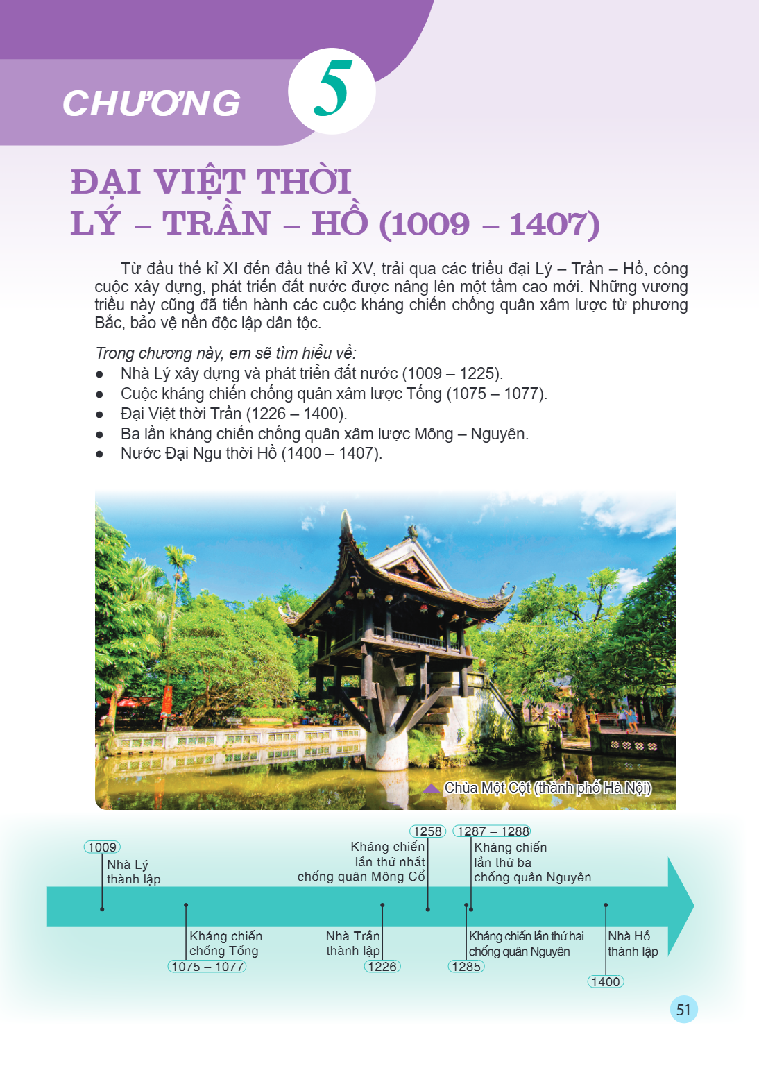 Chương 5 ĐẠI VIỆT THỜI LÝ – TRẦN – HỒ (1009 – 1407) Từ đầu thế kỉ XI đến đầu thế kỉ XV, trải qua các triều đại Lý – Trần – Hồ, công cuộc xây dựng, phát triển đấ