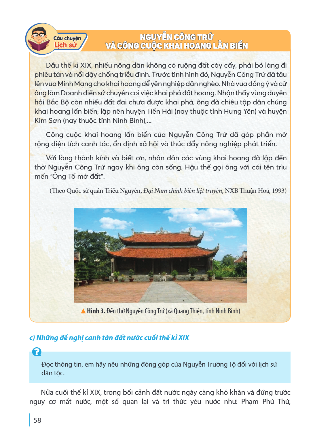 NGUYỄN CÔNG TRỨ VÀ CÔNG CUỘC KHAI HOANG LẤN BIỂN Đầu thế kỉ XIX, nhiều nông dân không có ruộng đất cày cấy, phải bỏ làng đi phiêu tán và nổi dậy chống triều đìn
