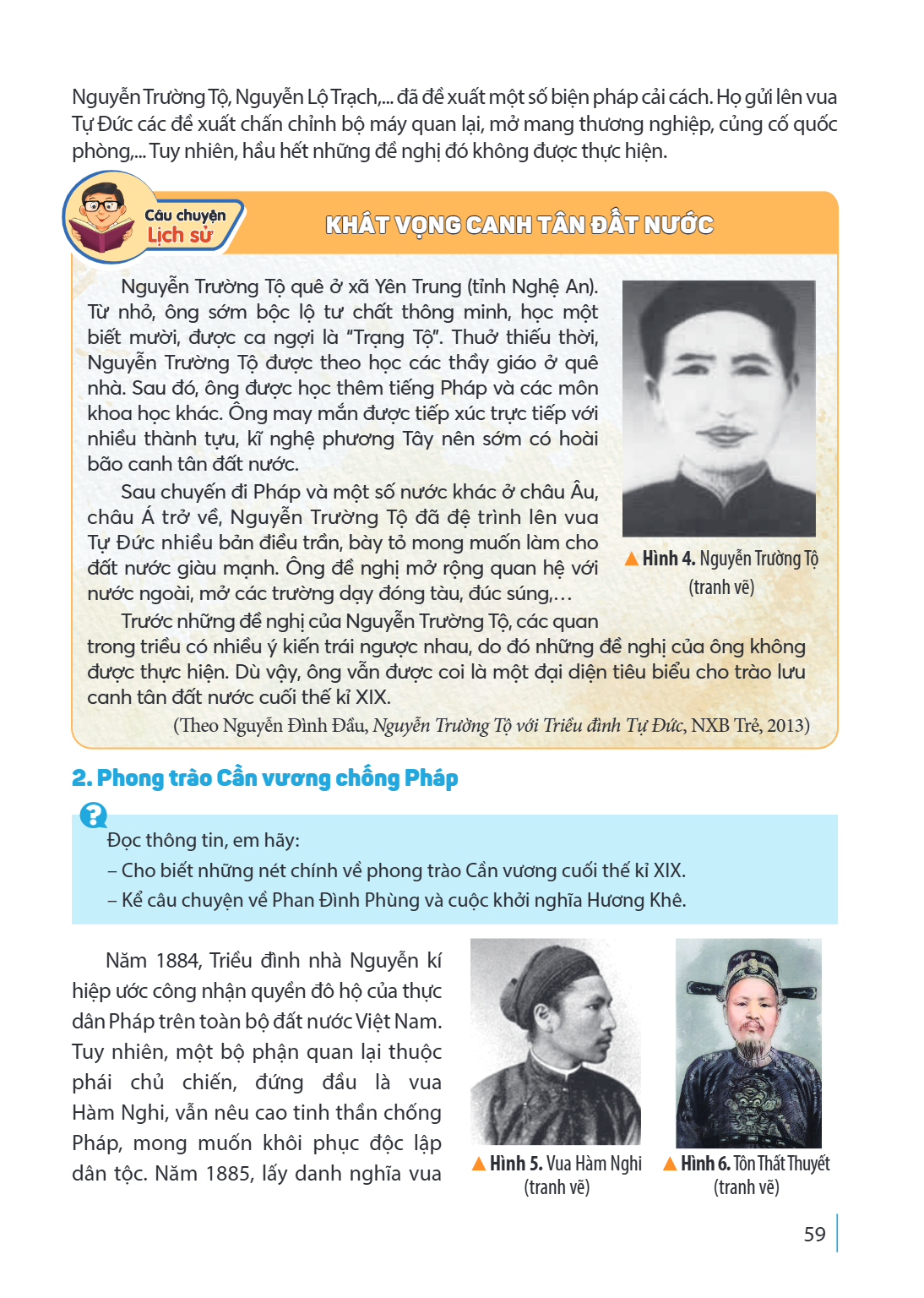 Nguyễn Trường Tộ, Nguyễn Lộ Trạch,... đã đề xuất một số biện pháp cải cách. Họ gửi lên vua Tự Đức các đề xuất chấn chỉnh bộ máy quan lại, mở mang thương nghiệp,