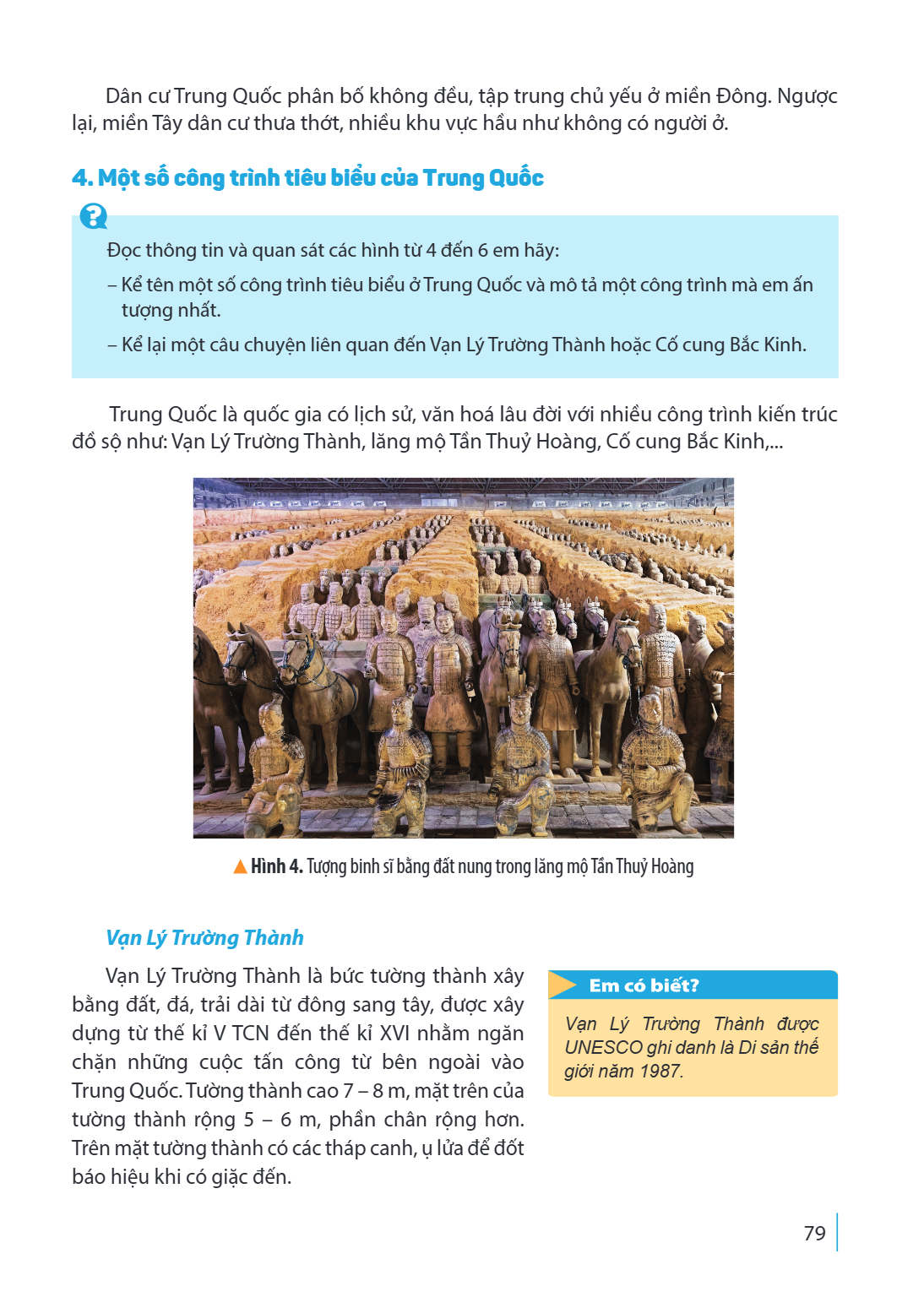Dân cư Trung Quốc phân bố không đều, tập trung chủ yếu ở miền Đông. Ngược lại, miền Tây dân cư thưa thớt, nhiều khu vực hầu như không có người ở. 4. Một số công