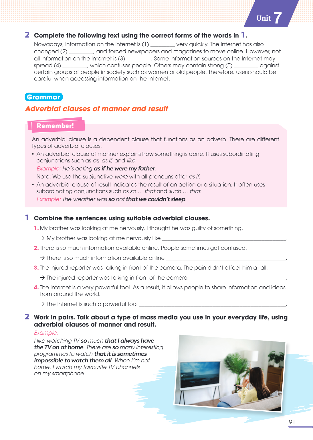 Unit7 2 Complete the following text using the correct forms of the words in 1 . Nowadays, information on the Internet is (1) _________ very quickly. The Interne