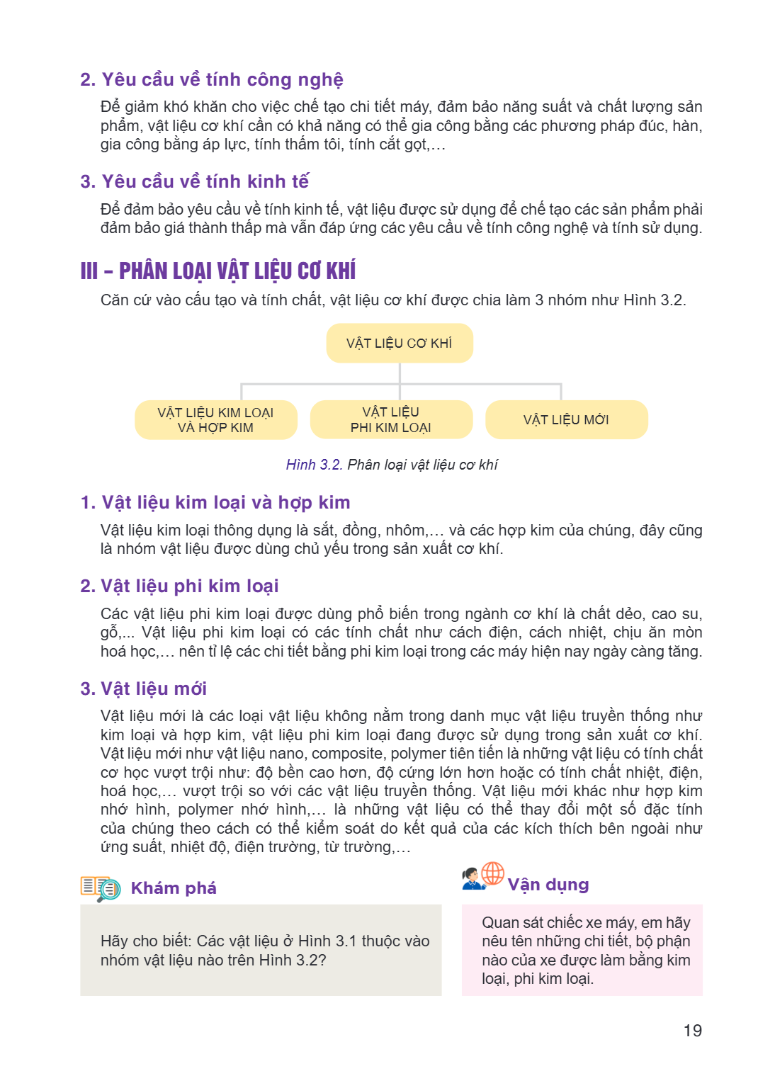 2. Yêu cầu về tính công nghệ Để giảm khó khăn cho việc chế tạo chi tiết máy, đảm bảo năng suất và chất lượng sản phẩm, vật liệu cơ khí cần có khả năng có thể gi