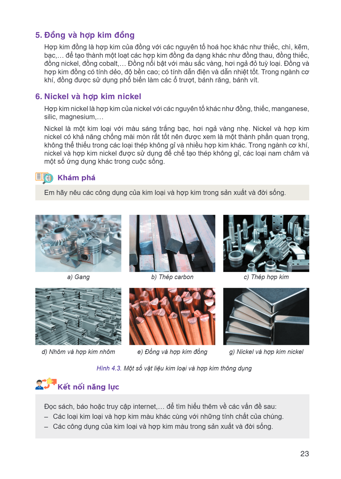 5. Đồng và hợp kim đồng Hợp kim đồng là hợp kim của đồng với các nguyên tố hoá học khác như thiếc, chì, kẽm, bạc,… để tạo thành một loạt các hợp kim đồng đa dạn